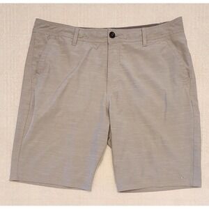 O'Neill Hybrid Shorts Mens 36 Gray Stretch Boardwalk Walk Flat Front Shorts Surf